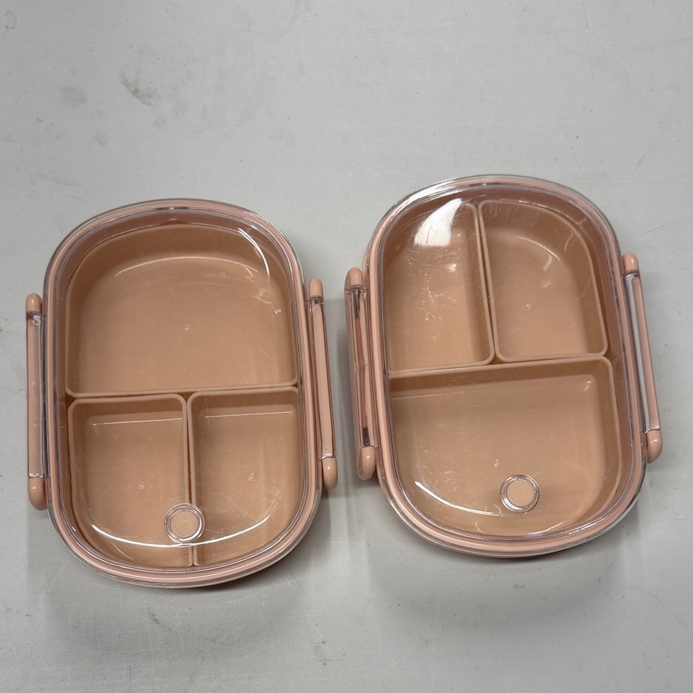 Pink Bento Lunch Box with Compartments